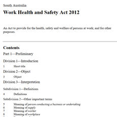 A comparison of WHS Acts among jurisdictions is available from Safe Work Australia